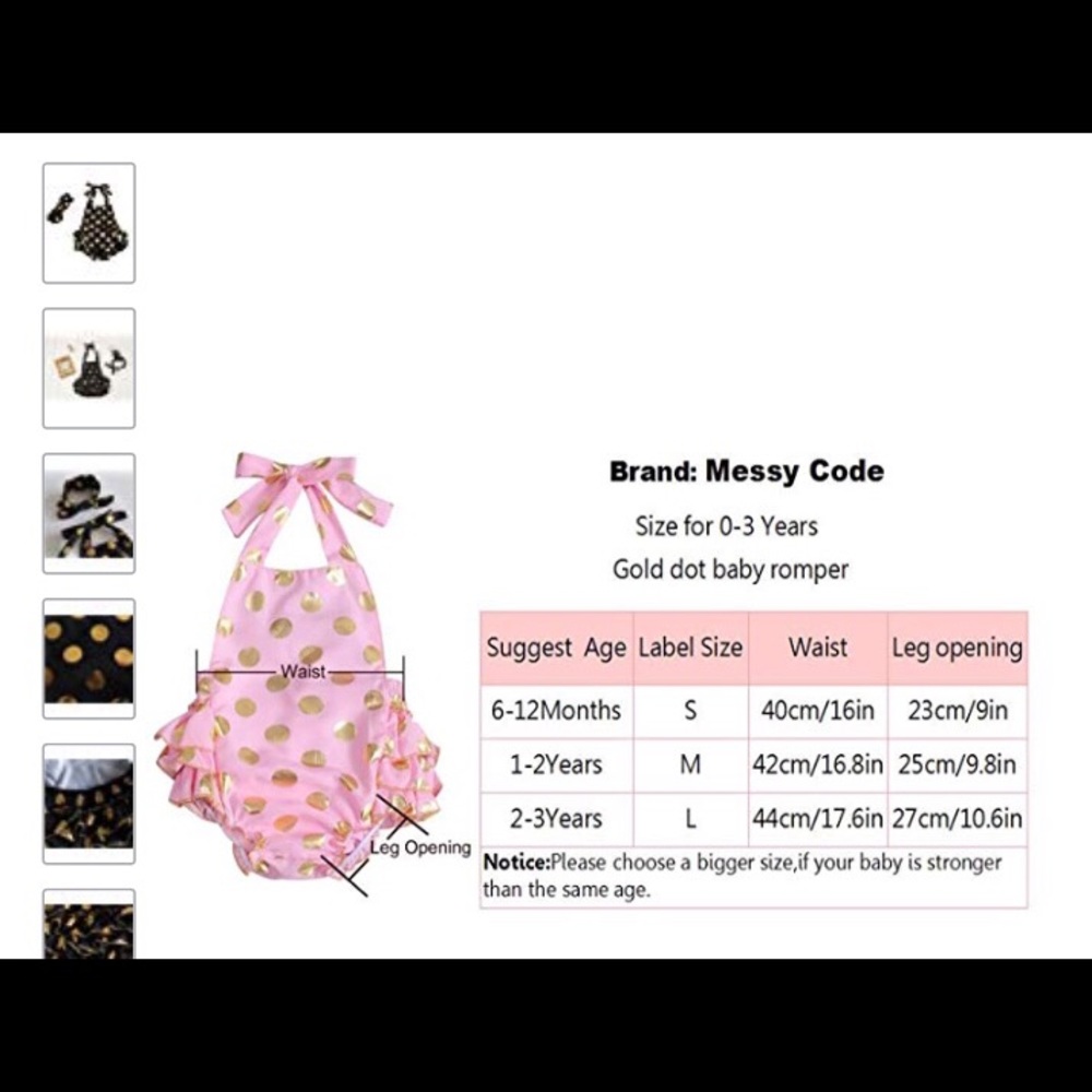 Gold Dot Outfit Infant Ruffle Bodysuit Set - Picture 4 of 8